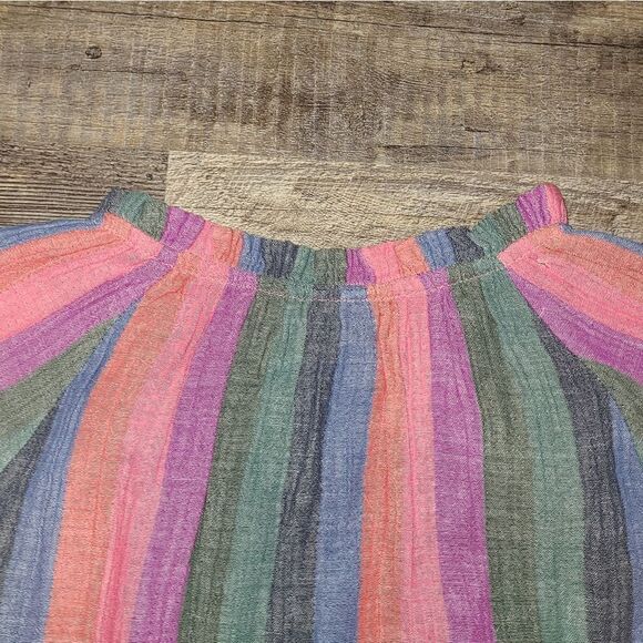 Gap Linen Blend Stripe Peasant Blouse - Picture 6 of 9